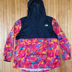 The North Face Printed Fanorak Mr. Pink  Womens Windwall Pullover Jacket Sz. XL